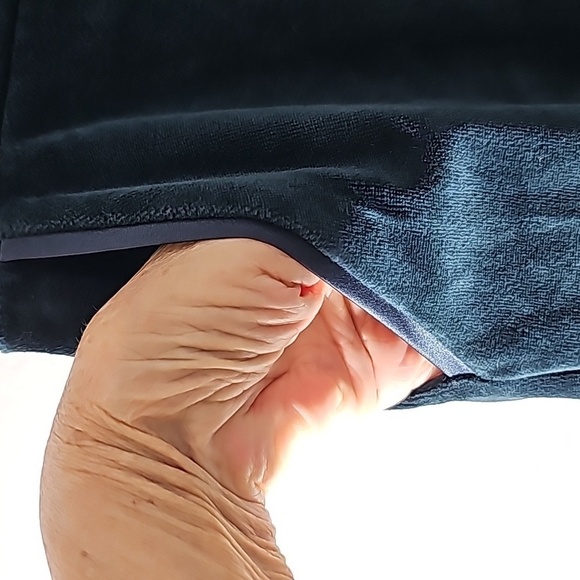 Charter club women XL pull on velour pants beautiful green/blue shade 2‎ pockets - Picture 3 of 6